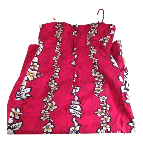 Royal Creations spaghetti strap, red floral maxi dress, Sm - Picture 9 of 11